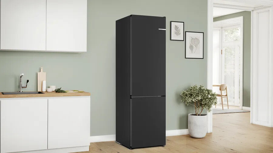 Bosch Serie 4 KGN39EXCF koel-vriescombinatie Vrijstaand 363 l Zwart, Roestvrijstaal