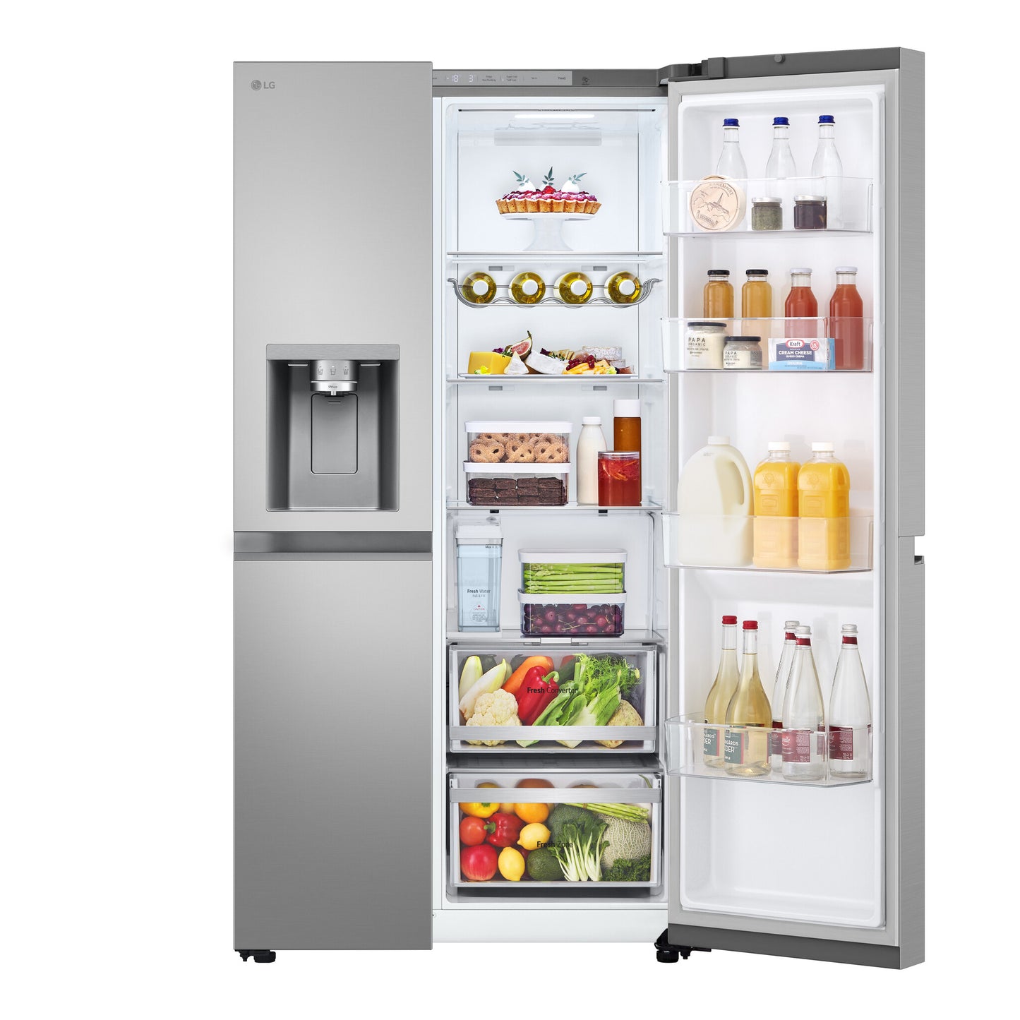LG GSLE81PYBC amerikaanse koelkast Vrijstaand 628 l Zilver