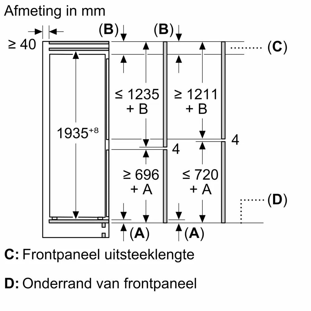 Siemens iQ500 KI96NADC0 koel-vriescombinatie Ingebouwd 290 l