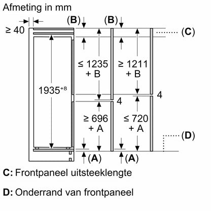 Siemens iQ500 KI96NADC0 koel-vriescombinatie Ingebouwd 290 l