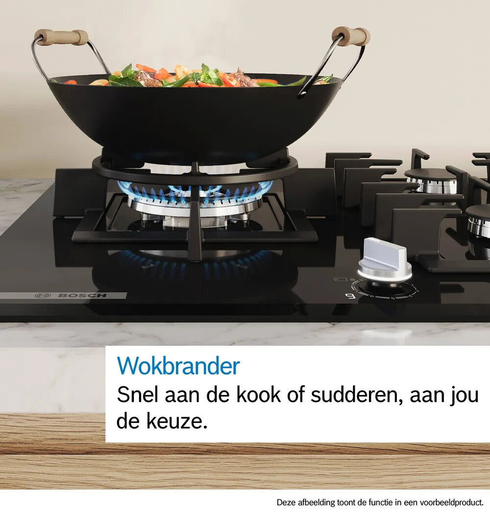 Bosch Serie 4 PGH6B5K90N kookplaat Roestvrijstaal Ingebouwd 60 cm Gaskookplaat 4 zone(s)