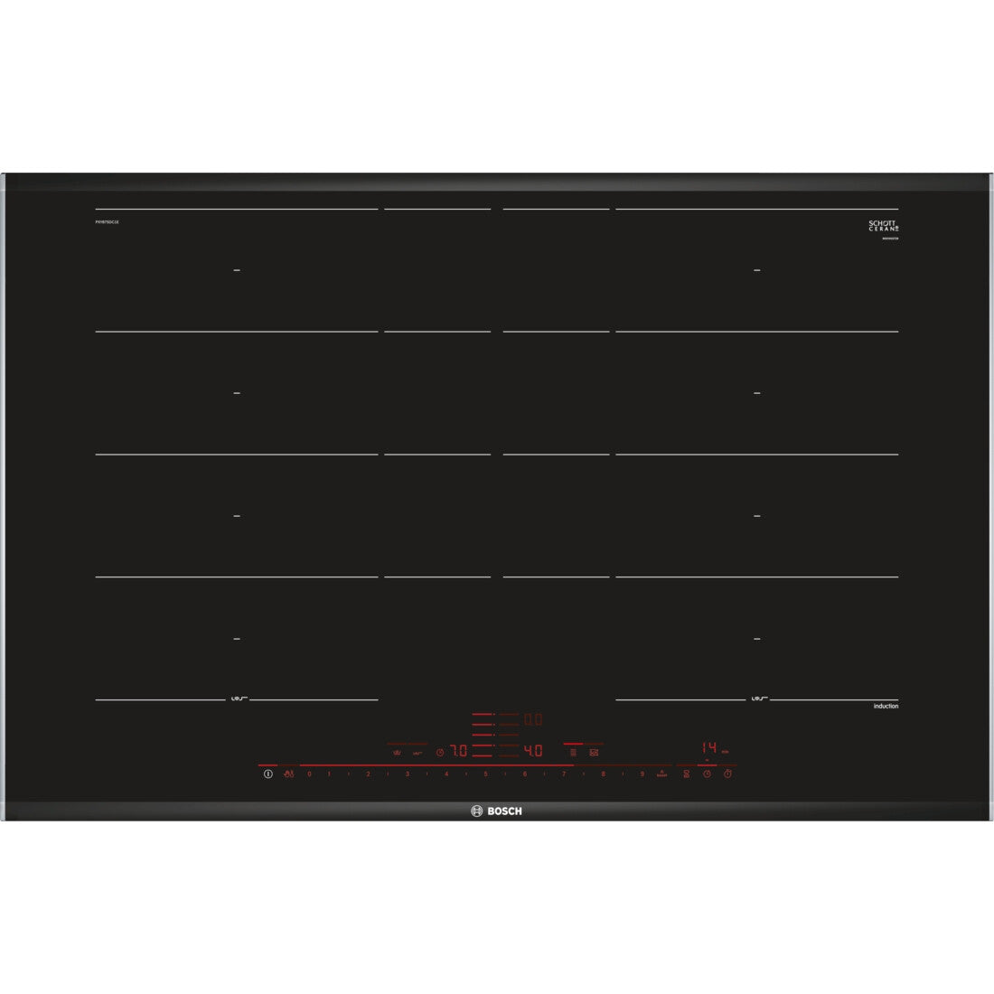 Bosch Serie 8 PXY875DC1E kookplaat Zwart Ingebouwd 81 cm Inductiekookplaat zones 4 zone(s)