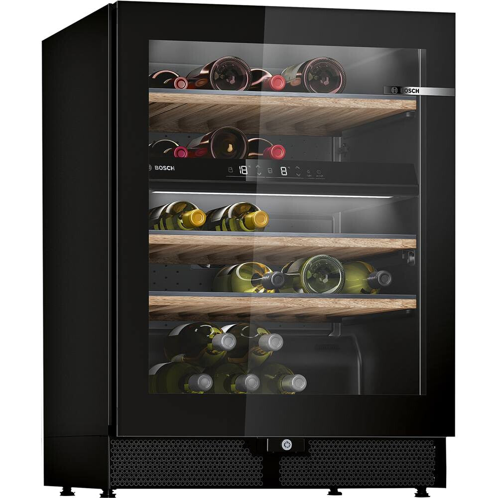Bosch Serie 6 KWK16ABGB wijnkoeler Compressorwijnkoeler Vrijstaand Zwart 44 fles(sen)