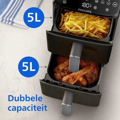 Philips 4000 series Gestapelde Airfryer met twee manden uit de 4000-serie