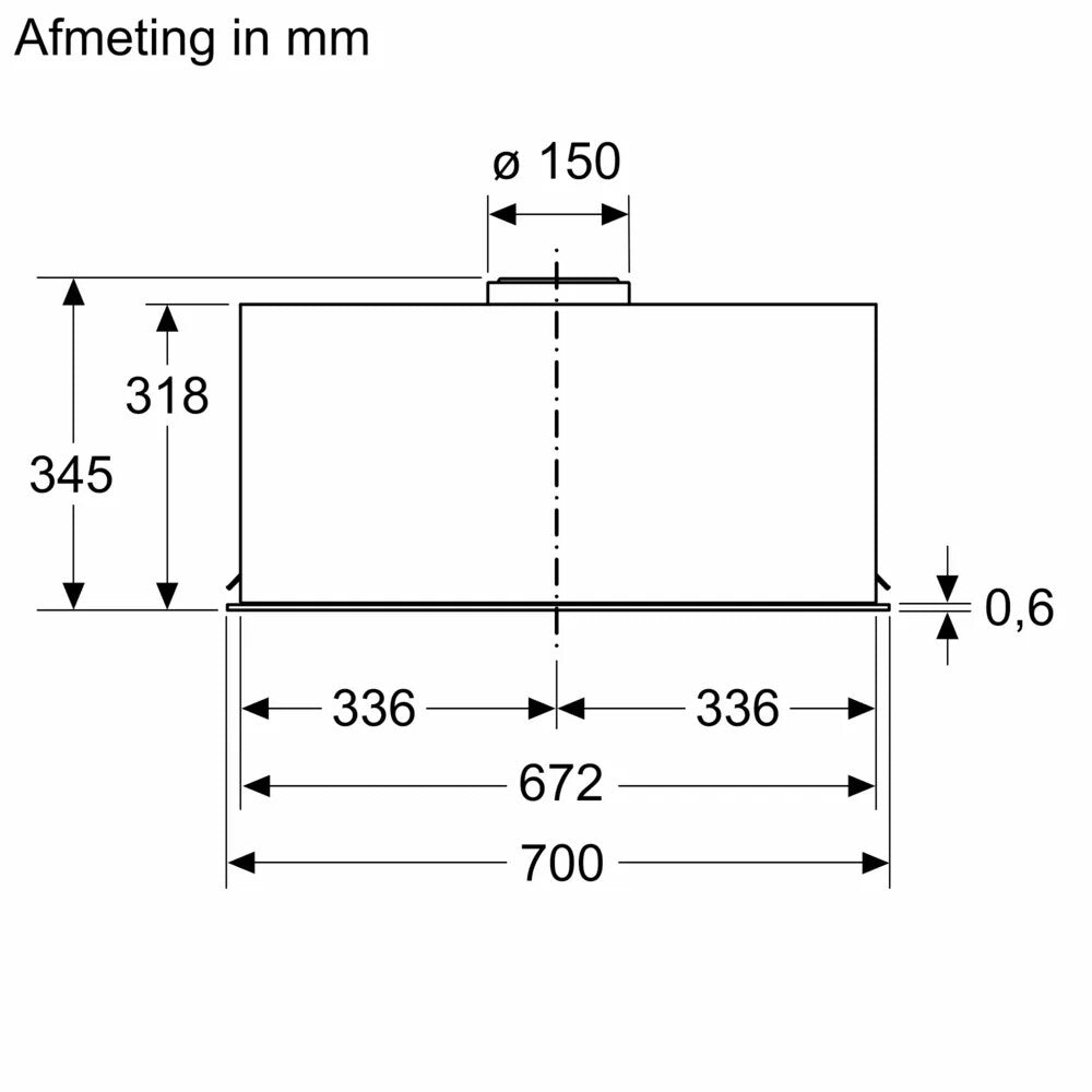 Bosch Serie 6 DLN77AC50 afzuigkap Inbouw Roestvrijstaal 595 m³/uur