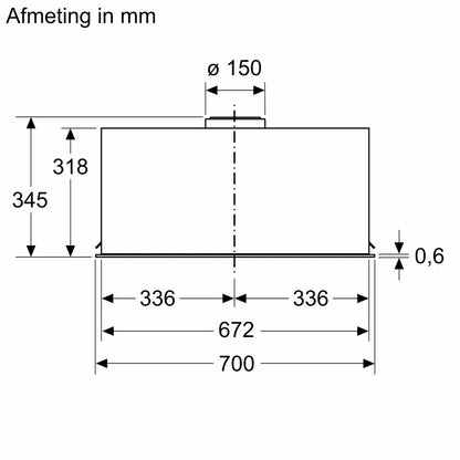Bosch Serie 6 DLN77AC50 afzuigkap Inbouw Roestvrijstaal 595 m³/uur