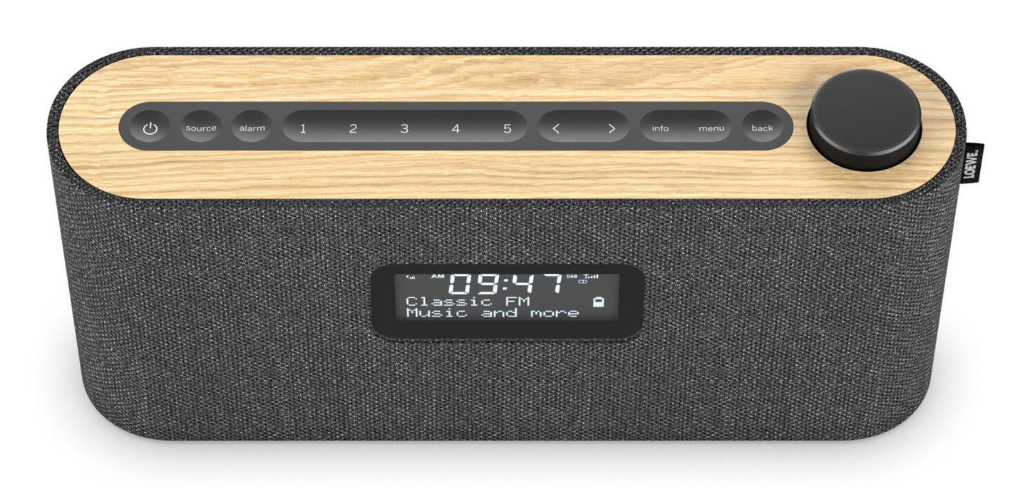 Loewe Radio. Frequency Draagbaar Digitaal Grijs, Hout