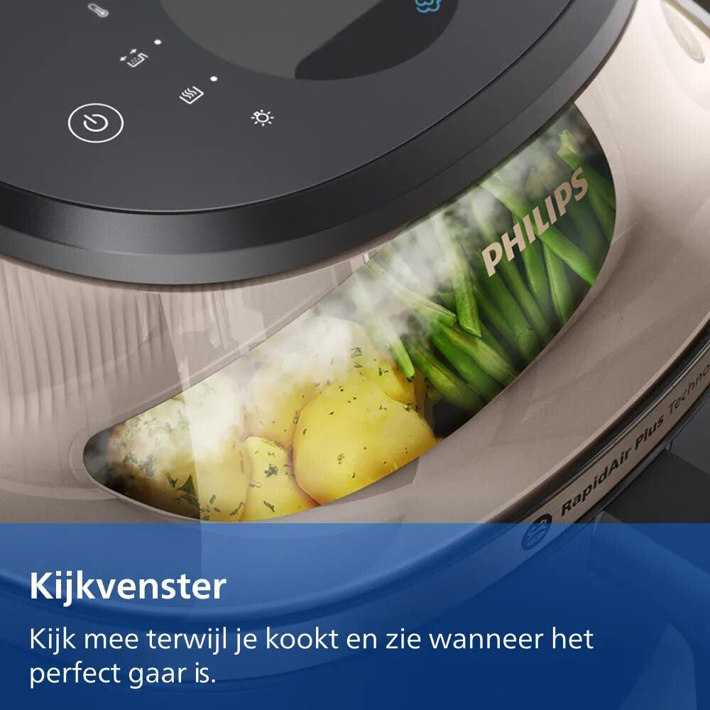 Philips 5000 series Novaplus Airfryer 5000-serie met Stoomfunctie en uitschuifbare rail 7,2 l