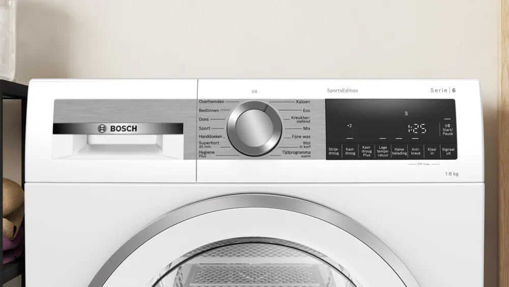 Bosch Serie 6 WQG233DENL wasdroger Vrijstaand Voorlader 8 kg Wit
