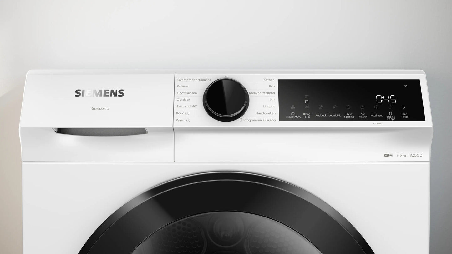 Siemens iQ500 WQ32J200NL wasdroger Vrijstaand Voorlader 9 kg Wit