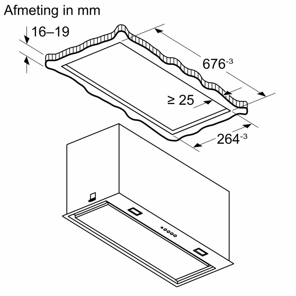 Bosch Serie 6 DLN77AC50 afzuigkap Inbouw Roestvrijstaal 595 m³/uur