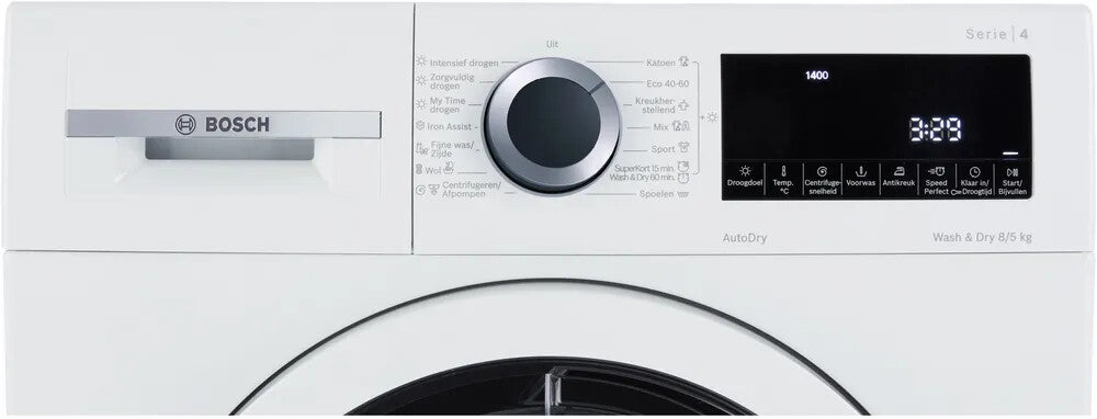 Bosch Serie 4 WNA13400NL Was-droogcombinatie Vrijstaand Voorlader Wit