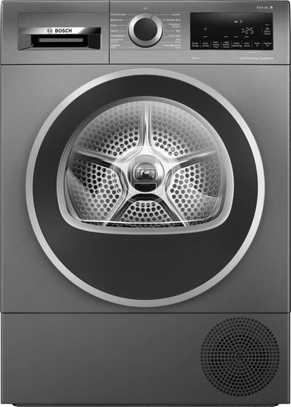 Bosch Serie 6 WQG235DINL wasdroger Vrijstaand Voorlader 8 kg Grijs