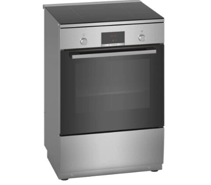 Bosch Serie 4 HLN39A050U fornuis Vrijstaand fornuis Electrisch Inductiekookplaat zones Zwart, Grijs