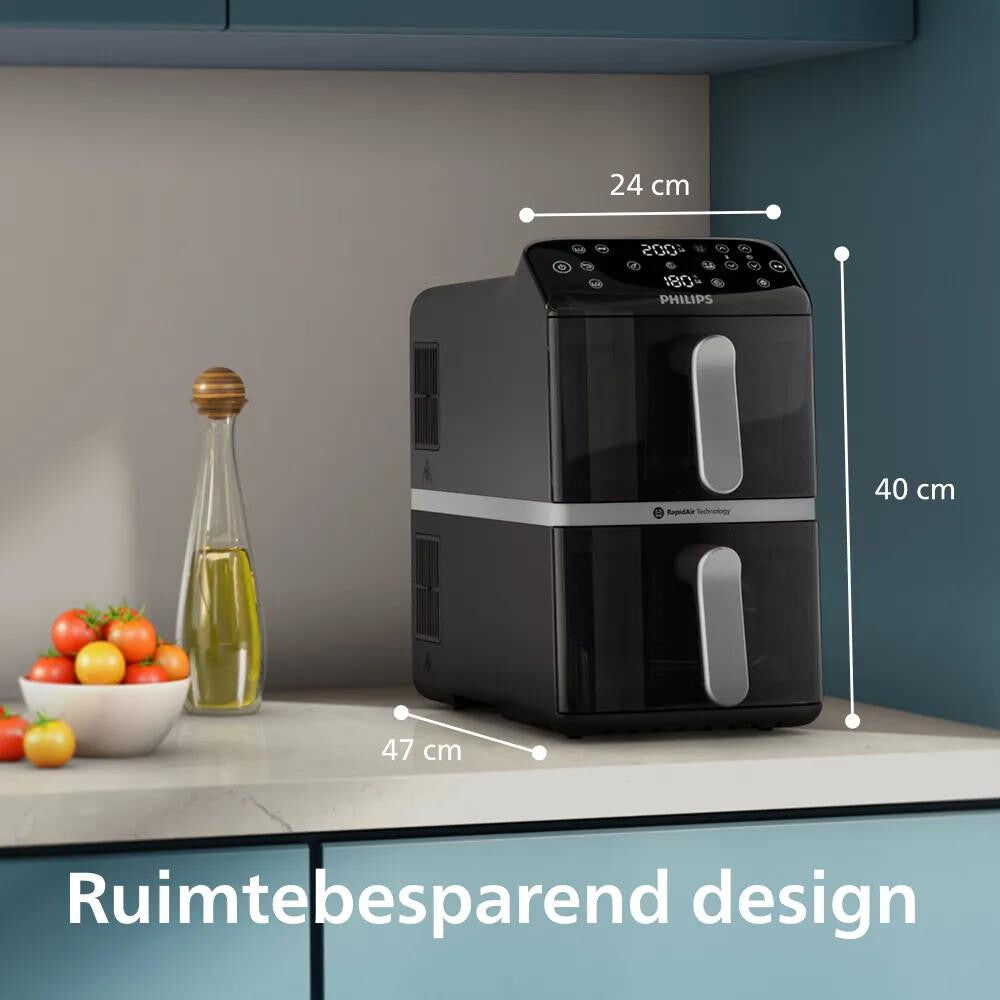 Philips 4000 series Gestapelde Airfryer met twee manden uit de 4000-serie