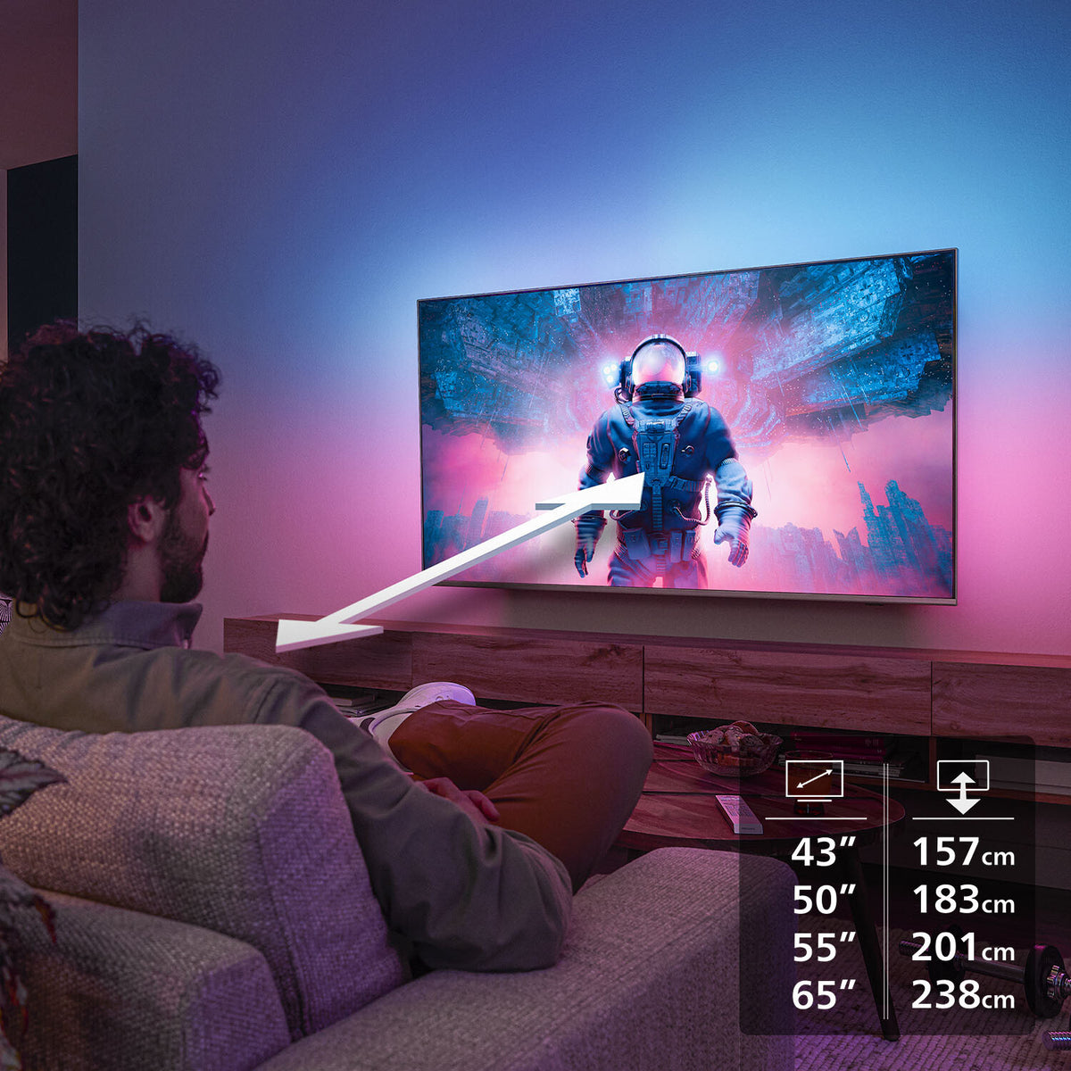 Philips 8500 series 65PUS8500/12 tv 165,1 cm (65") 4K Ultra HD Smart TV Wifi Zwart