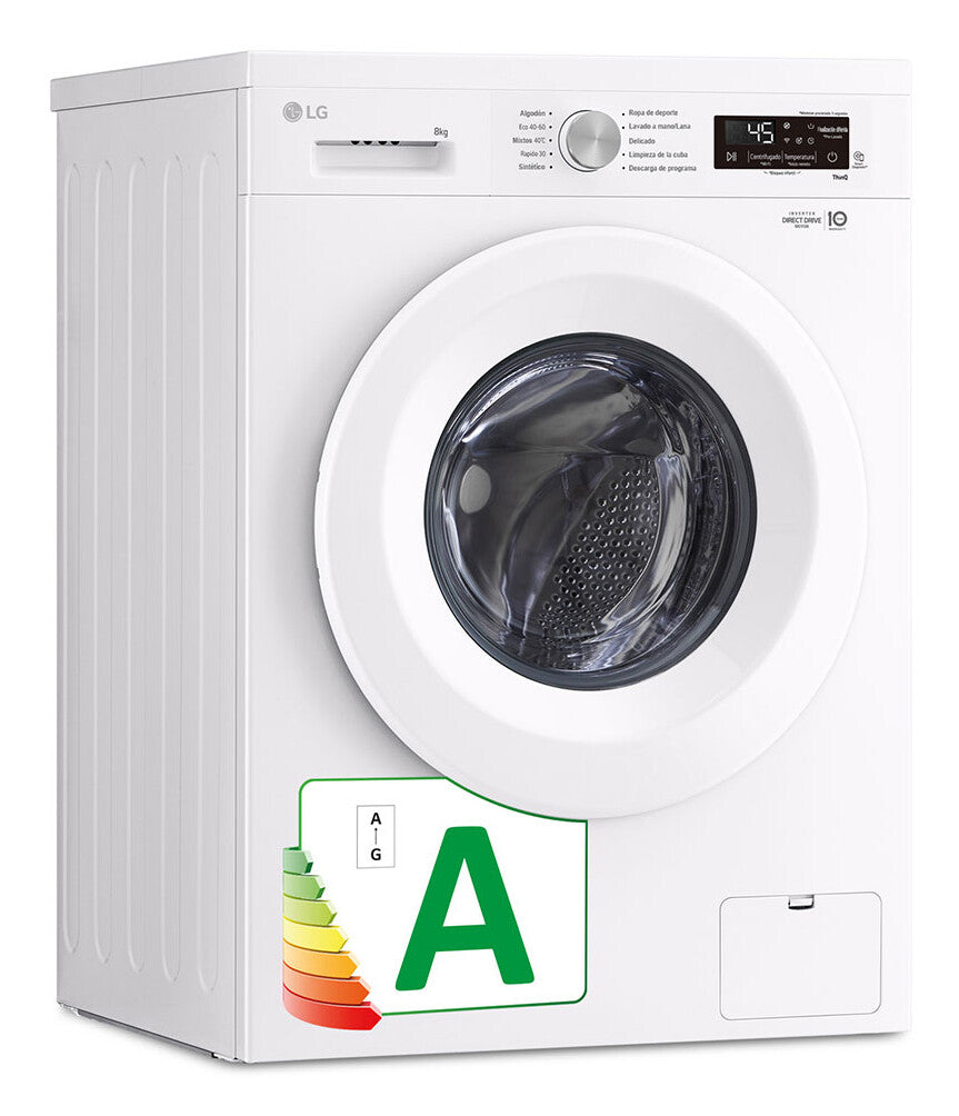 LG F4X1008NWH wasmachine Voorlader 8 kg 1350 RPM Wit