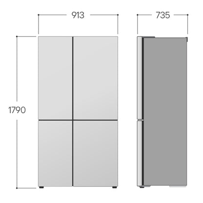 LG GSLC41PYPE amerikaanse koelkast Vrijstaand 641 l Zilver