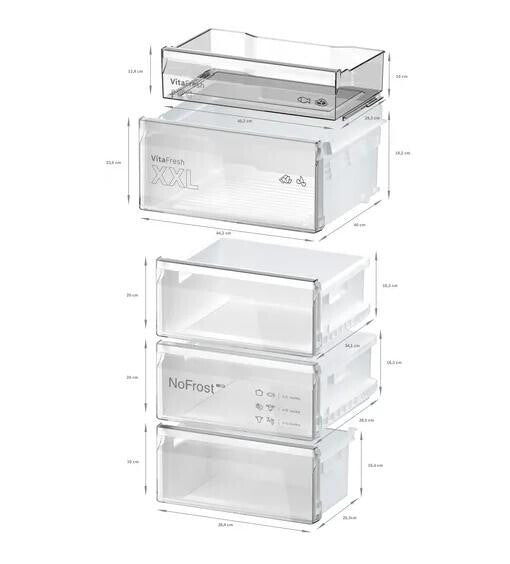 Bosch Serie 4 KGN39EXCF koel-vriescombinatie Vrijstaand 363 l Zwart, Roestvrijstaal