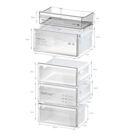 Bosch Serie 4 KGN39EXCF koel-vriescombinatie Vrijstaand 363 l Zwart, Roestvrijstaal