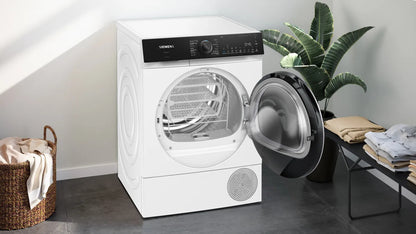 Siemens iQ500 WQ45H2A9NL wasdroger Vrijstaand Voorlader 9 kg Zwart, Wit