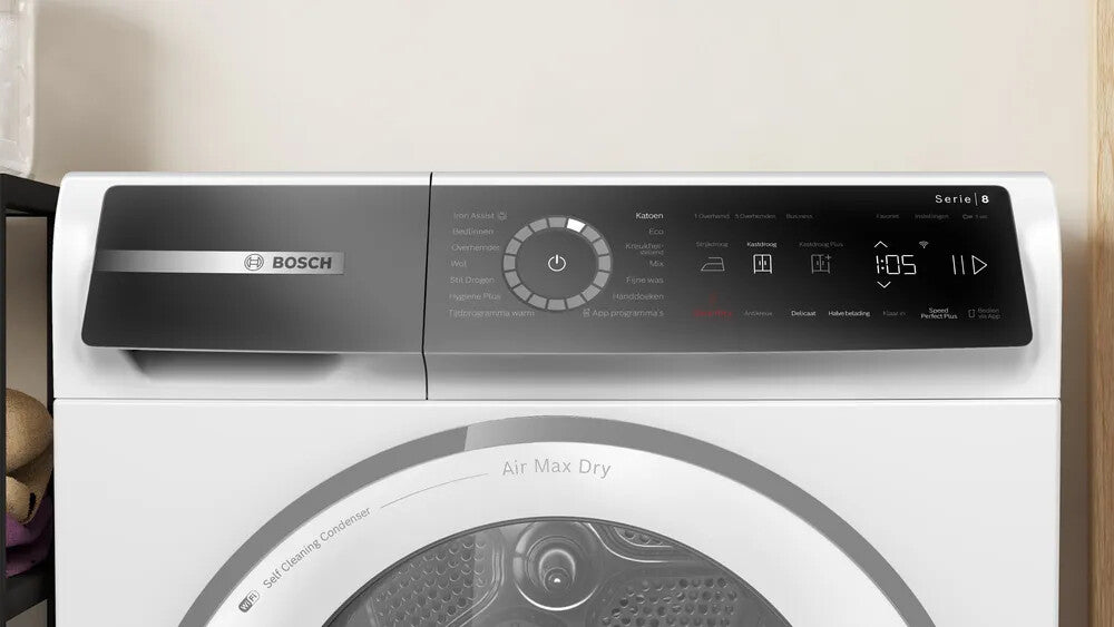Bosch Serie 8 WRB247C9NL wasdroger Vrijstaand Voorlader 9 kg Wit