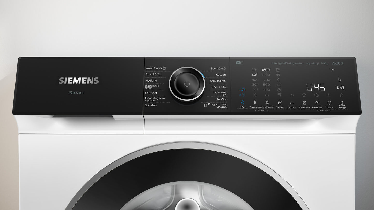 Siemens iQ500 WG46H2A7NL wasmachine Voorlader 9 kg 1600 RPM Wit