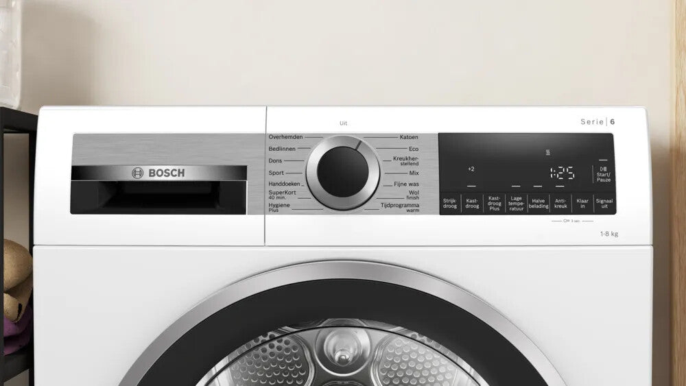 Bosch Serie 6 WQG233DLNL wasdroger Vrijstaand Voorlader 8 kg Wit
