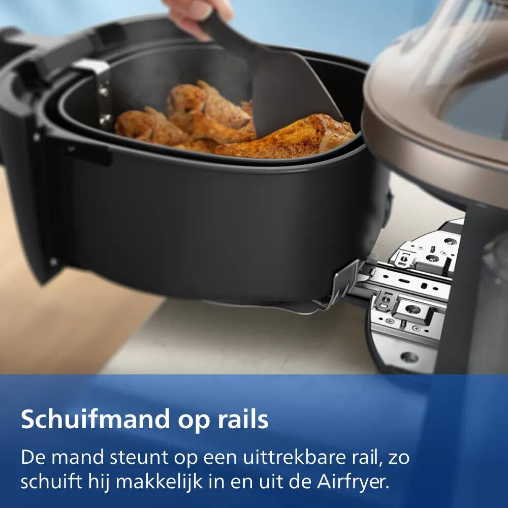 Philips 5000 series Novaplus Airfryer 5000-serie met Stoomfunctie en uitschuifbare rail 7,2 l