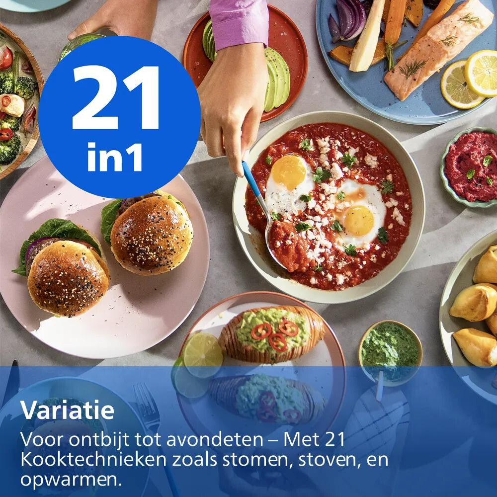 Philips 5000 series Novaplus Airfryer 5000-serie met Stoomfunctie en uitschuifbare rail 7,2 l