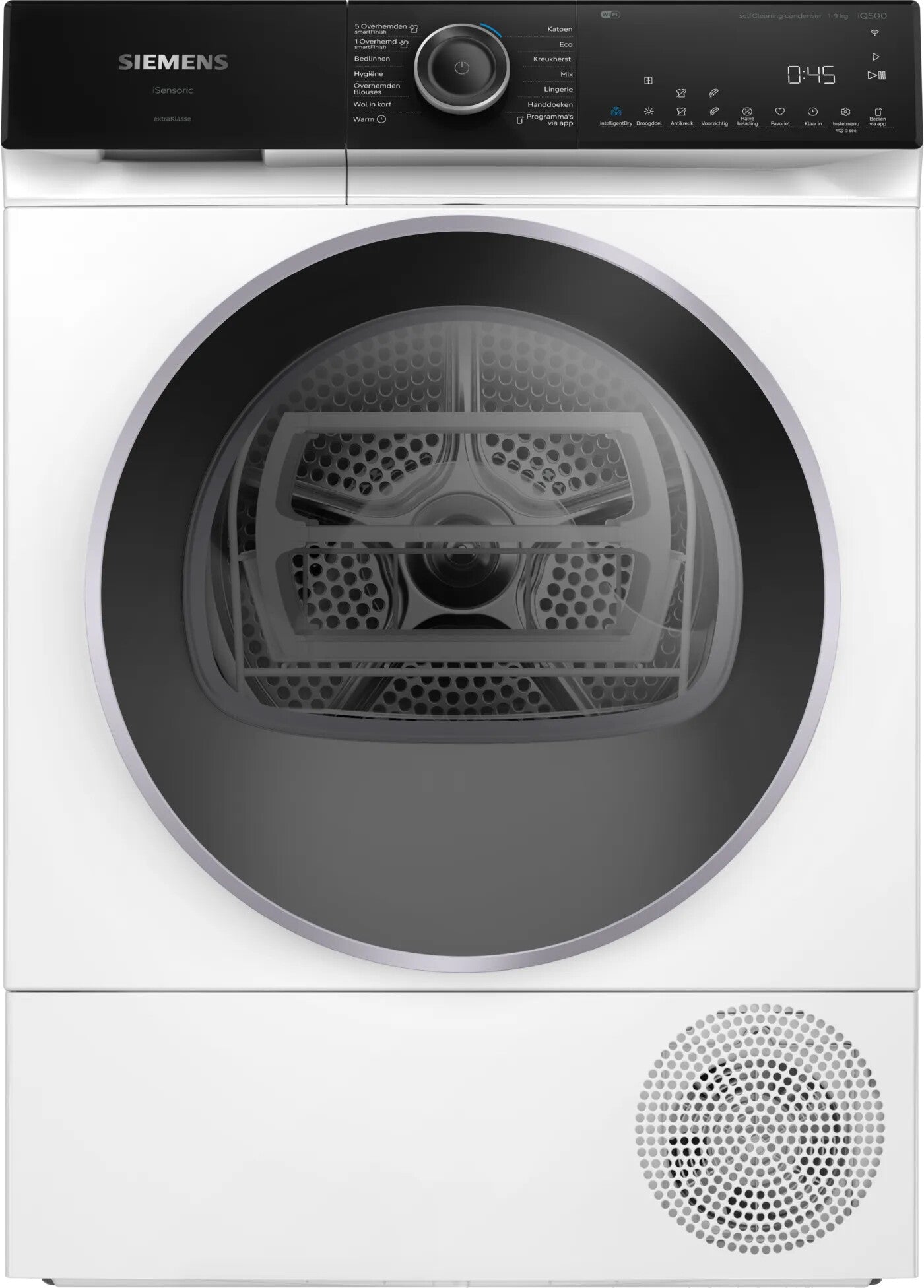 Siemens iQ500 WQ45H2A9NL wasdroger Vrijstaand Voorlader 9 kg Zwart, Wit