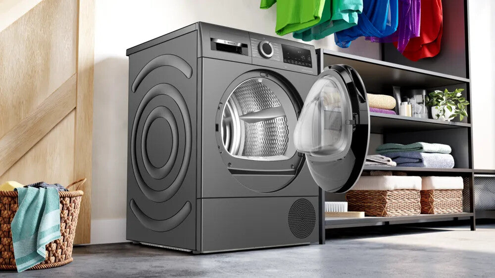 Bosch Serie 6 WQG235DINL wasdroger Vrijstaand Voorlader 8 kg Grijs