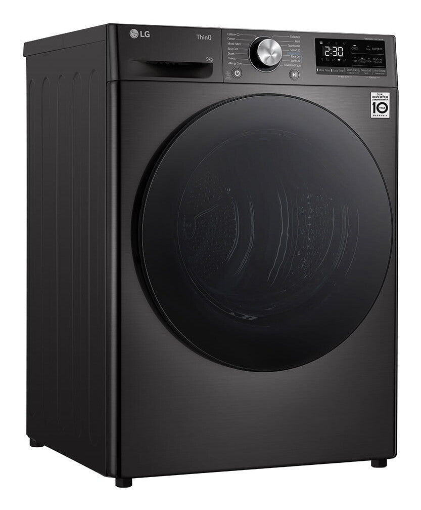 LG RH90V9ZVEN wasdroger Vrijstaand Voorlader 9 kg Zwart