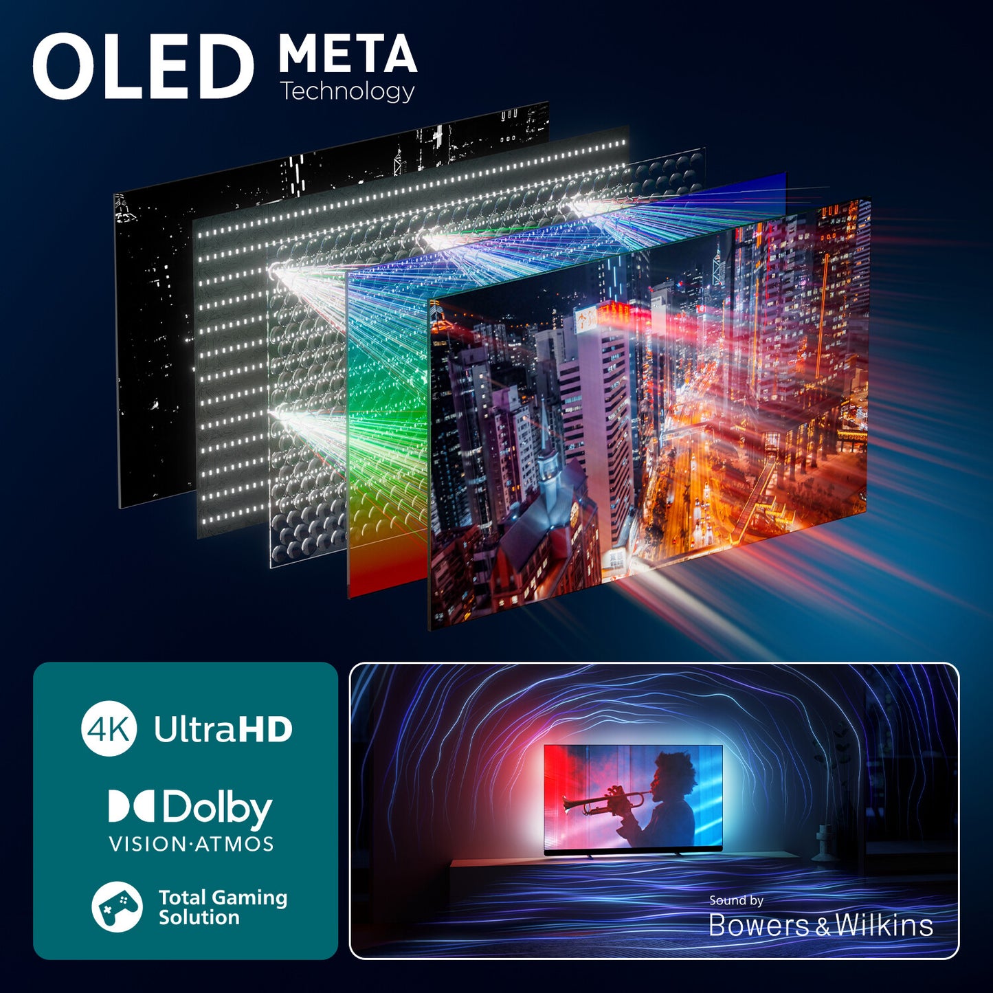 Philips 77OLED910/12 tv 195,6 cm (77") 4K Ultra HD Smart TV Wifi Metallic