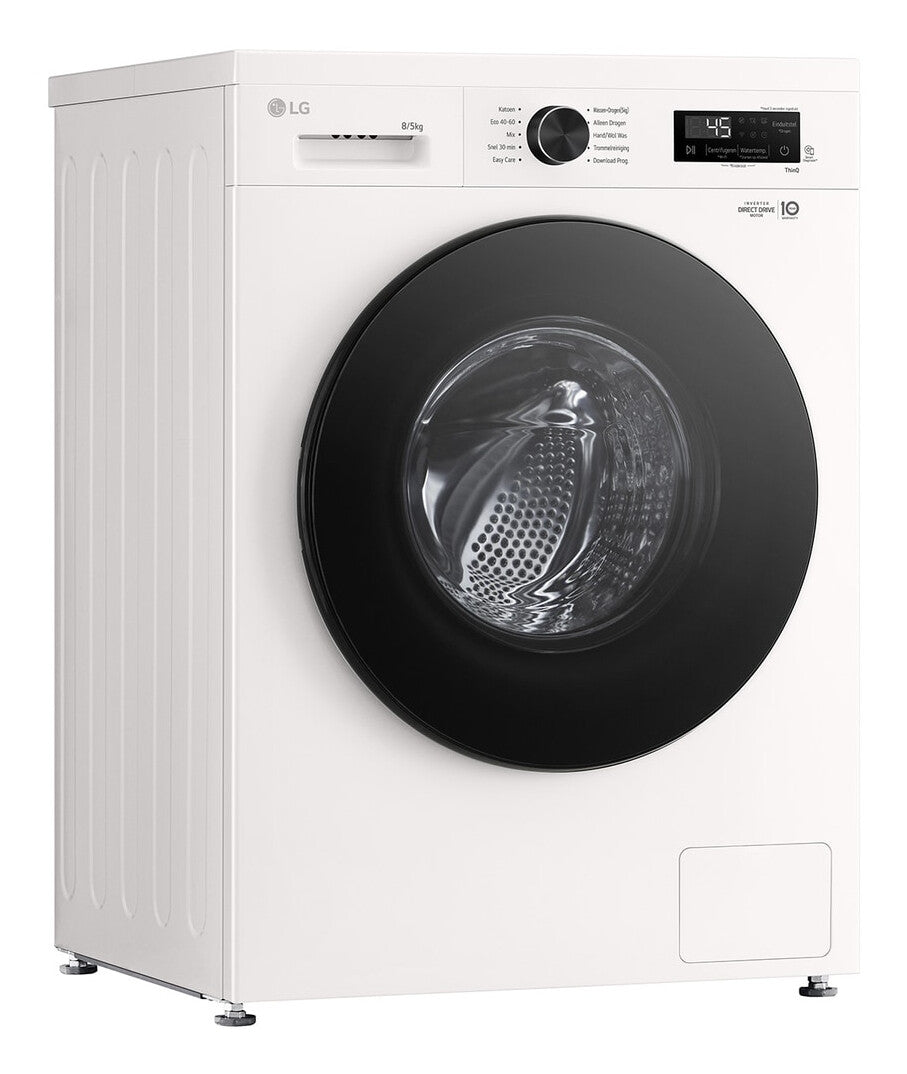 LG W4X1085NWB Was-droogcombinatie Vrijstaand Voorlader Wit