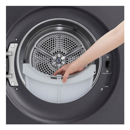 LG RT10X8B wasdroger Vrijstaand Voorlader 10 kg Zwart