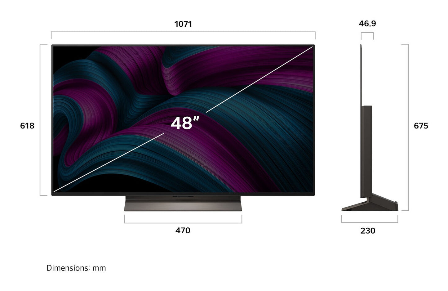 LG OLED evo AI OLED48C56LB 121,9 cm (48") 4K Ultra HD Smart TV Wifi Bruin