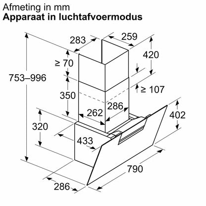 Bosch Serie 4 DWK87FN6RM afzuigkap Muurmontage Zwart 431 m³/uur