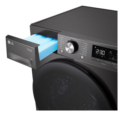 LG RH90V9ZVEN wasdroger Vrijstaand Voorlader 9 kg Zwart