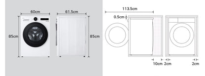 LG F4WX851Y wasmachine Voorlader 11 kg 1360 RPM Wit