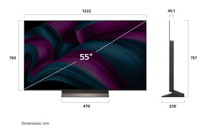 LG OLED evo AI OLED55C56LB 139,7 cm (55") 4K Ultra HD Smart TV Wifi Bruin