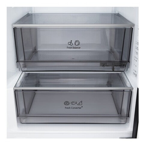 LG GBBS322CEV koel-vriescombinatie Vrijstaand 375 l Zwart