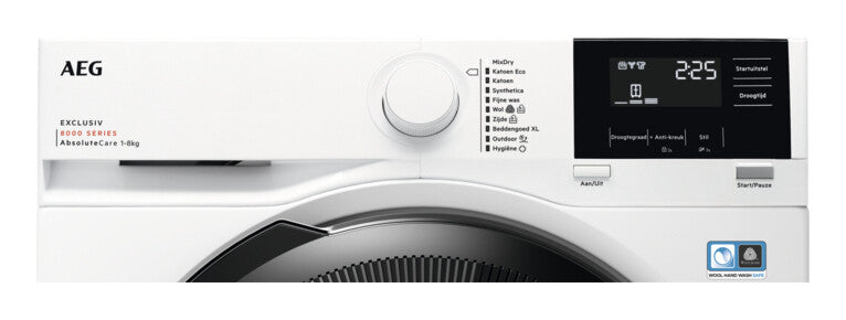 AEG Series 8000 TR8ESSEN wasdroger Vrijstaand Voorlader 8 kg Wit