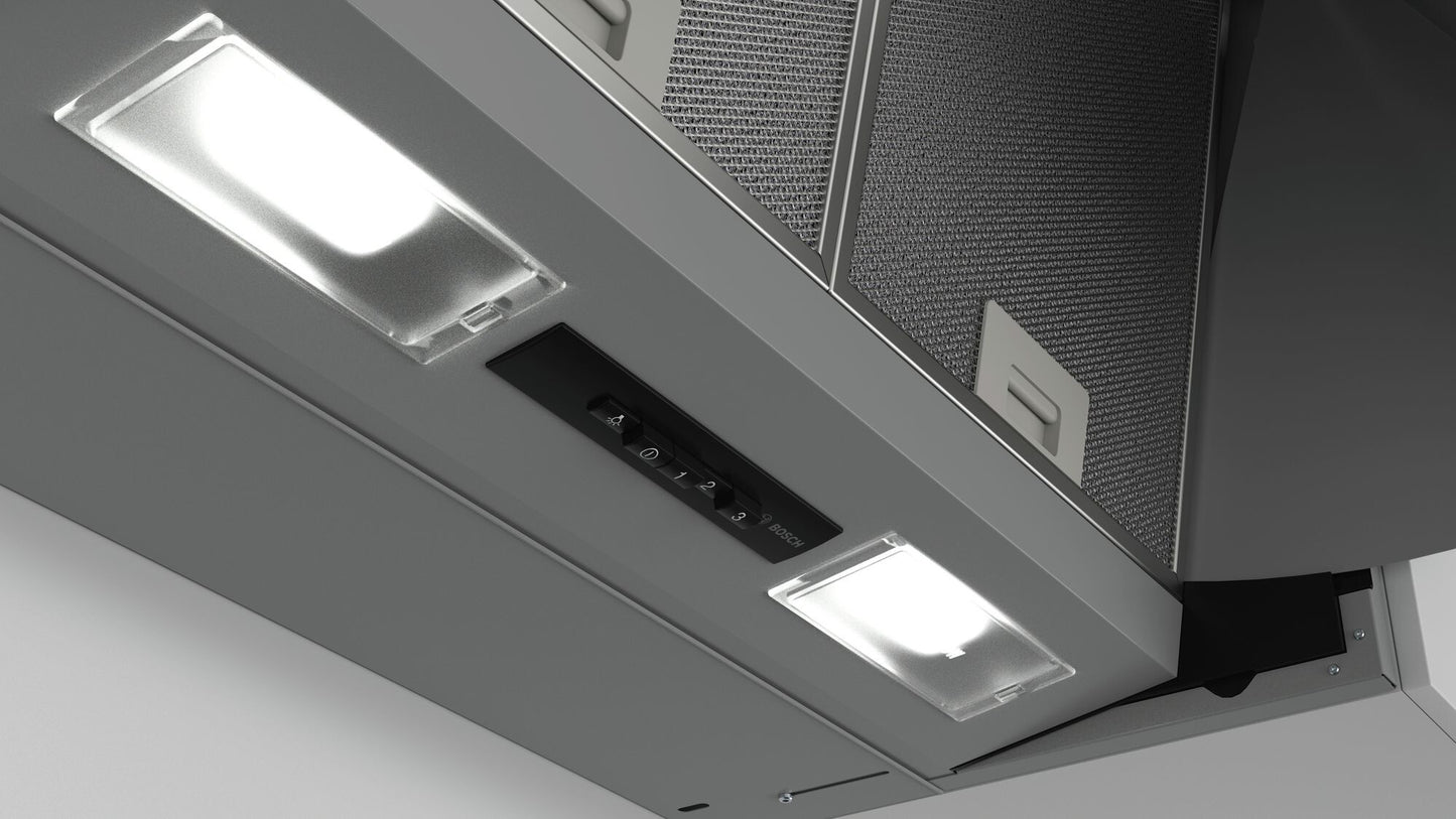 Bosch Serie 2 DEM66AC00 afzuigkap Semi-inbouw (uittrekbaar) Roestvrijstaal 625 m³/uur