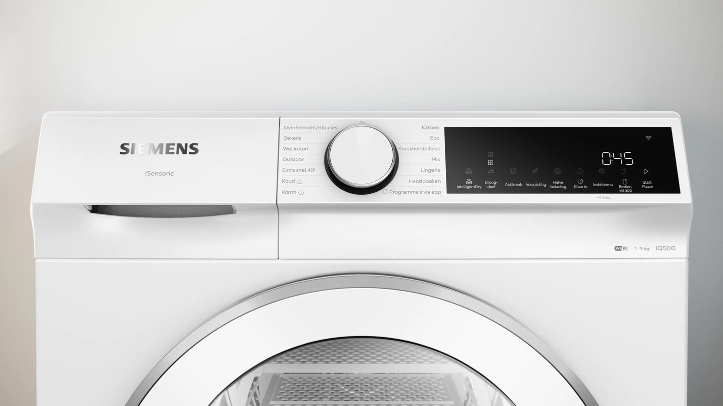 Siemens iQ500 WQ32J209NL wasdroger Vrijstaand Voorlader 9 kg Wit