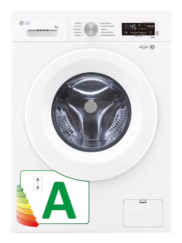 LG F4X1008NWH wasmachine Voorlader 8 kg 1350 RPM Wit