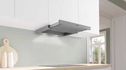 Bosch Serie 2 DFM064W55 afzuigkap Semi-inbouw (uittrekbaar) Metallic, Zilver 394 m³/uur