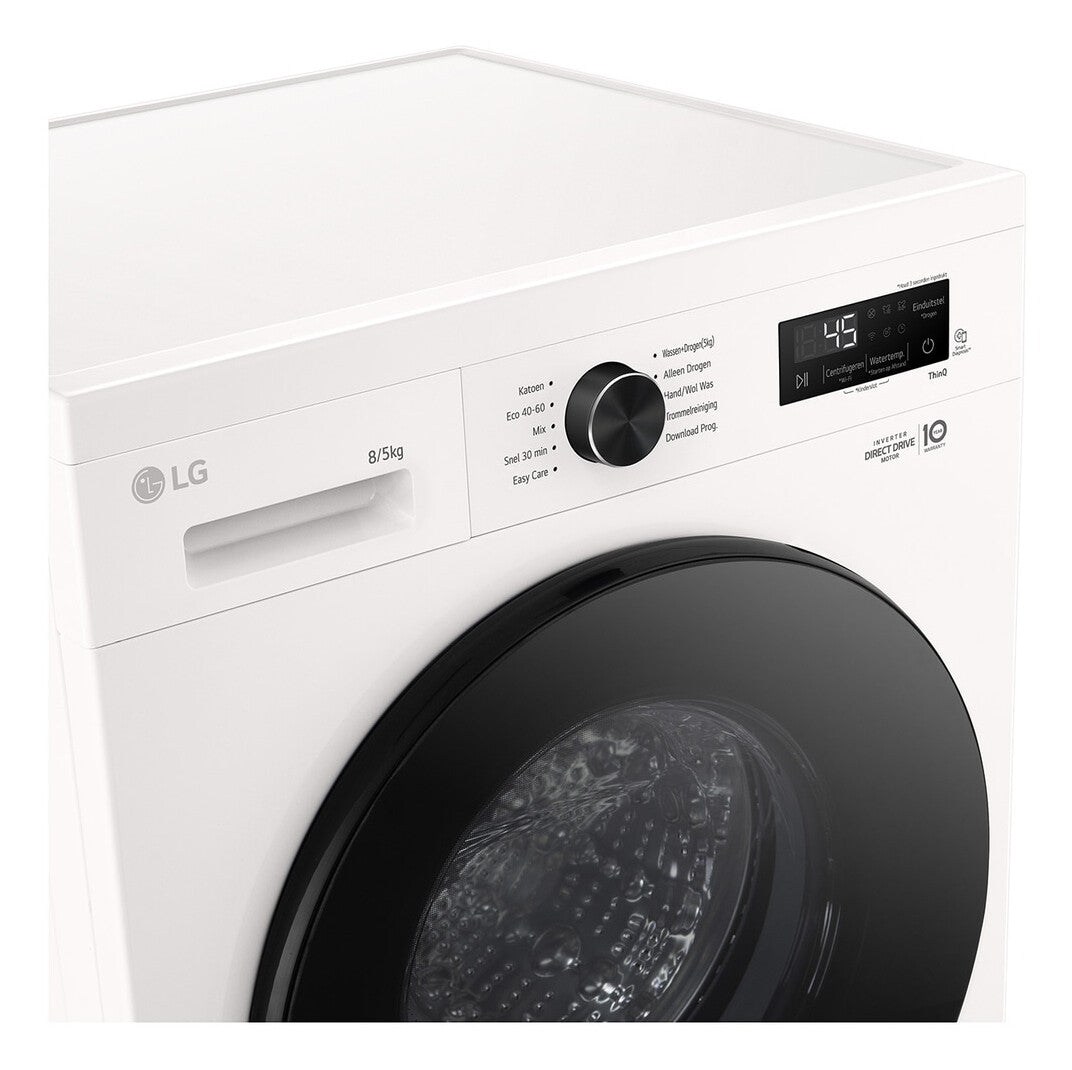 LG W4X1085NWB Was-droogcombinatie Vrijstaand Voorlader Wit