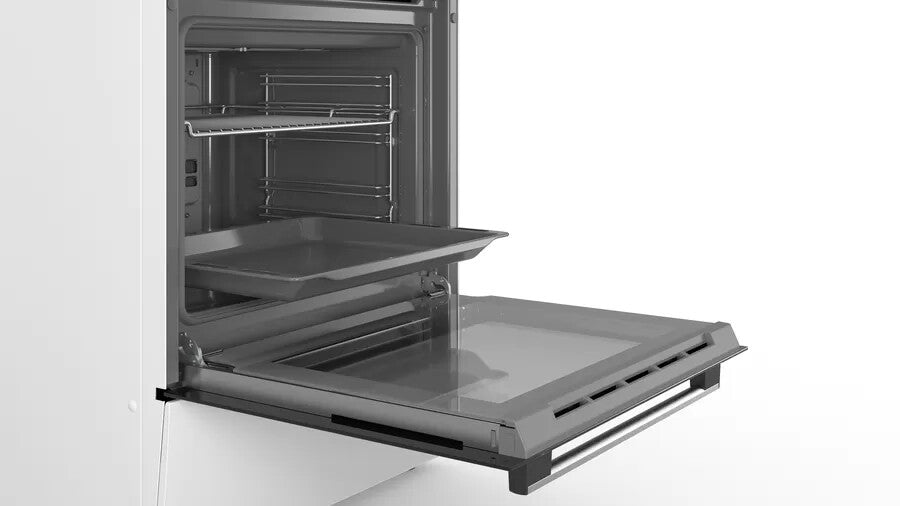 Bosch Serie 4 HLR390020 fornuis Vrijstaand fornuis Electrisch Inductiekookplaat zones Wit