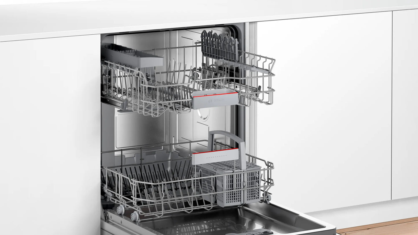 Bosch Serie 4 , Geïntegreerde vaatwasser, 60 cm, Geborsteld staal, SMI4HTS00E